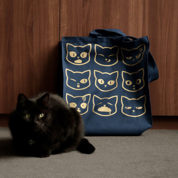 Bounty black cat tote bag